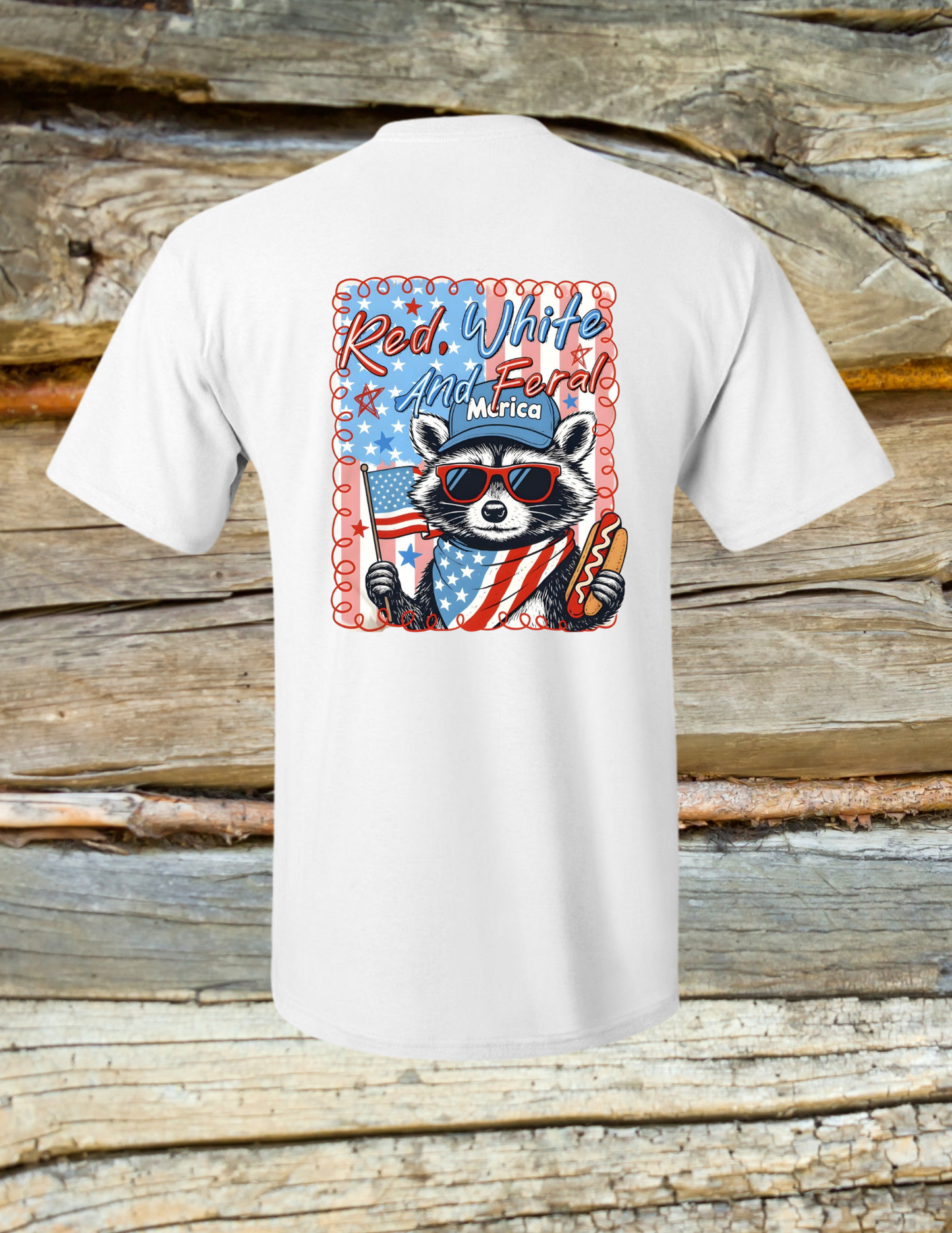 Red White & Feral Raccoon
