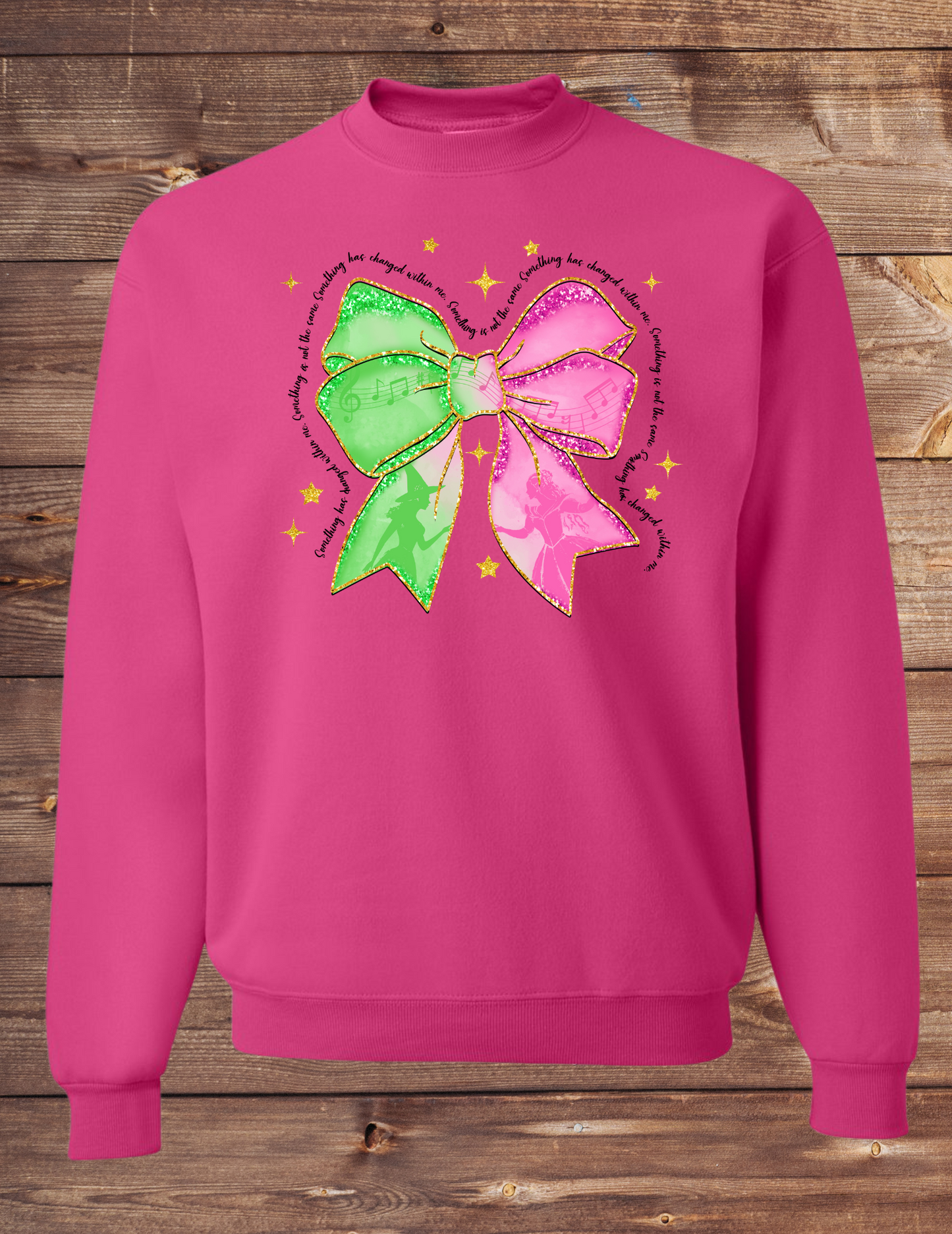 green pink bow