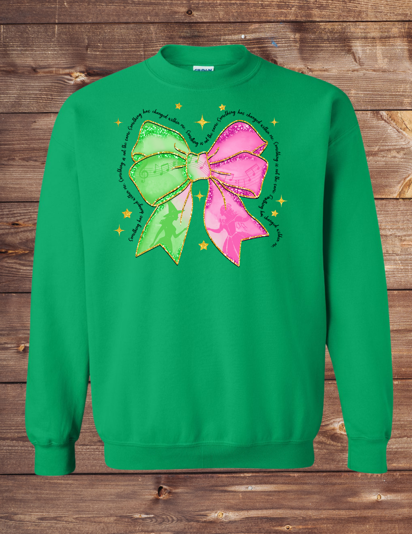 green pink bow