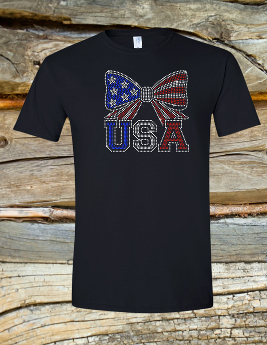 USA Bow Rhinestone