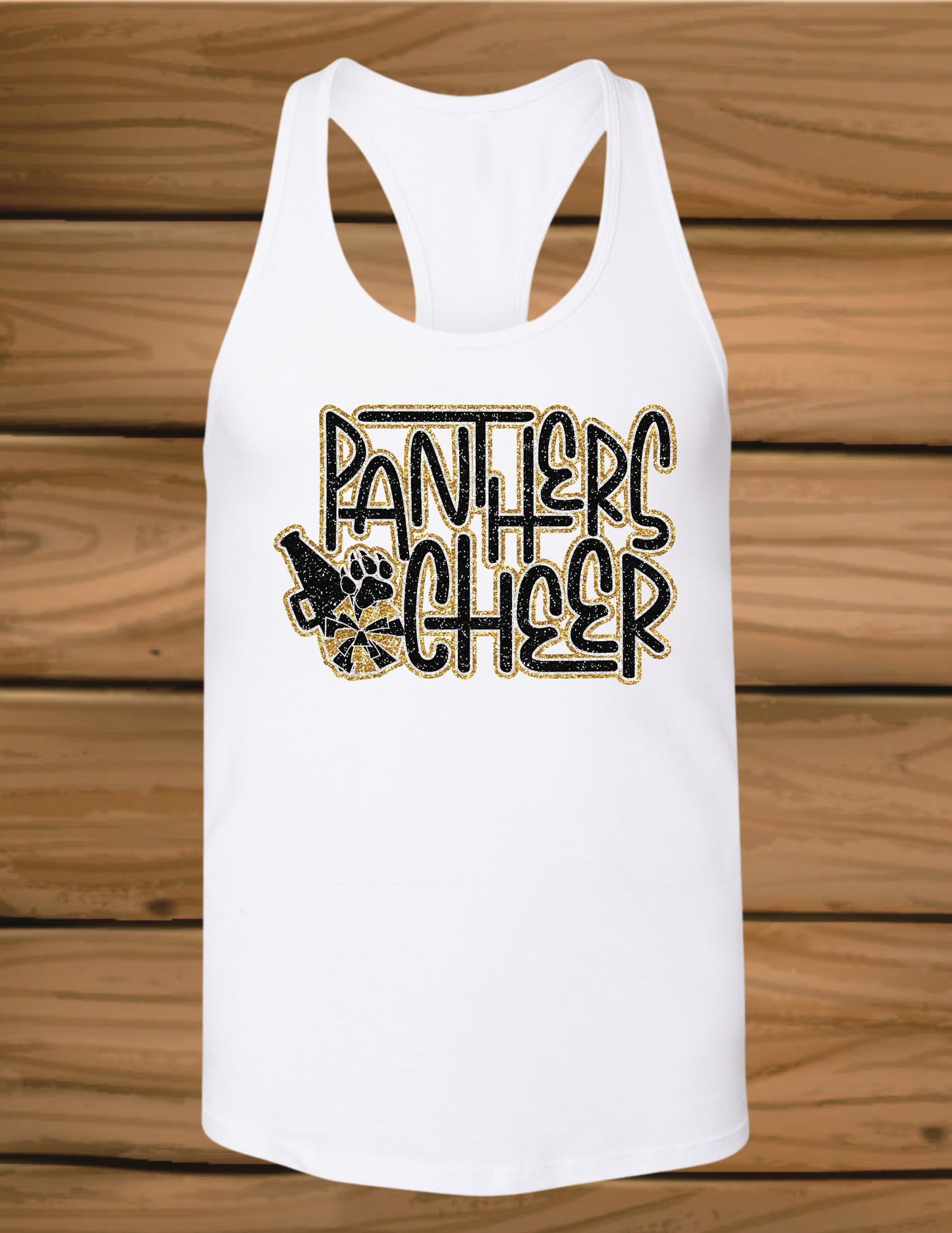 Panthers Cheer faux glitter