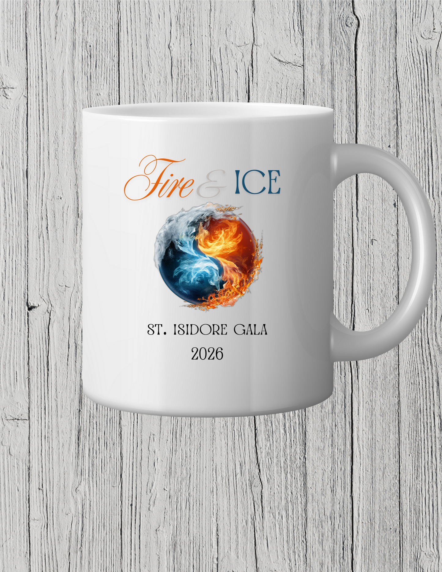 Fire & Ice gala ball tumbler/mug