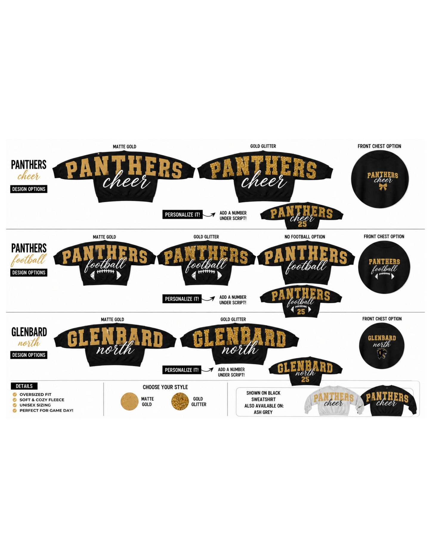 Panthers/Glenbard WIDE sweatshirt